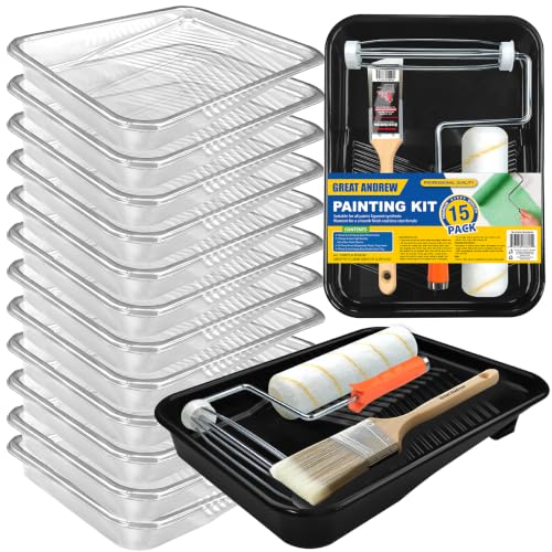 Great Andrew 15 Pcs Paint Tray Set (15 Count)