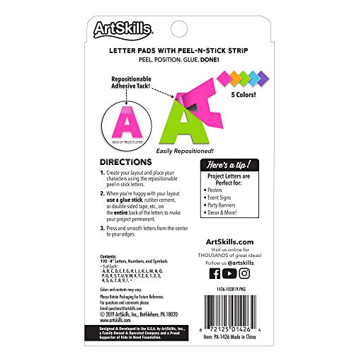 Poster Letters 4” Paper Letters for Poster Board Projects (181 Count)