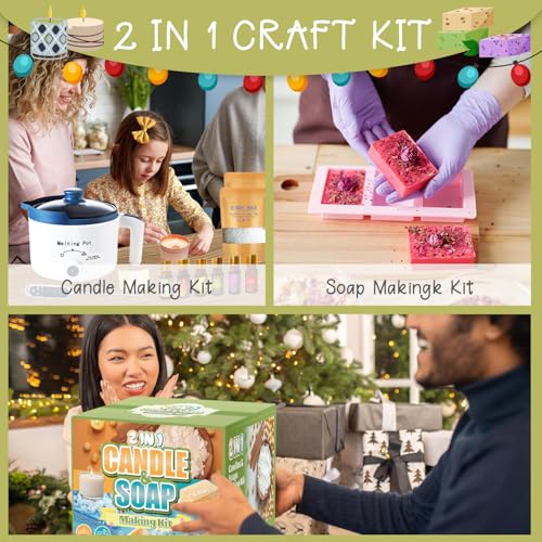 Deluxe 2-in-1 Candle & Soap Making Supplies Kit with Melter for Adults