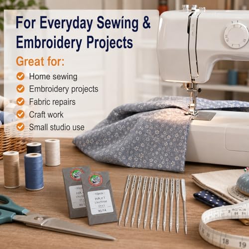 50 Pcs Embroidery Sewing Machine Needles Size 90 (50 Count)