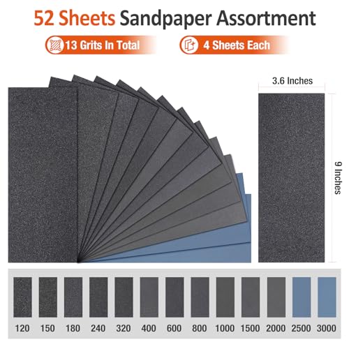 Sand Paper Assortment (52 Count)