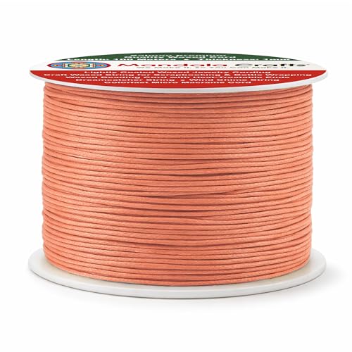 1mm Salmon Cotton Waxed Cord for Jewelry Making (327 Foot)