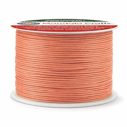 1mm Salmon Cotton Waxed Cord for Jewelry Making (327 Foot)