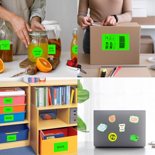 Neon Green Sticker Paper Labels for Laser & Inkjet Printer