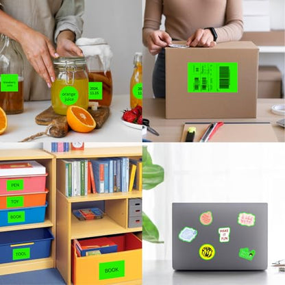 Neon Green Sticker Paper Labels for Laser & Inkjet Printer