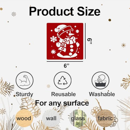 Christmas Stencils for Crafts Reusable 6" Holiday Stencils (25 Count)
