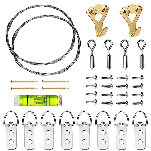 Adjustable Picture Hanging Wire Kit Hold Up to 80lbs (2 Count)