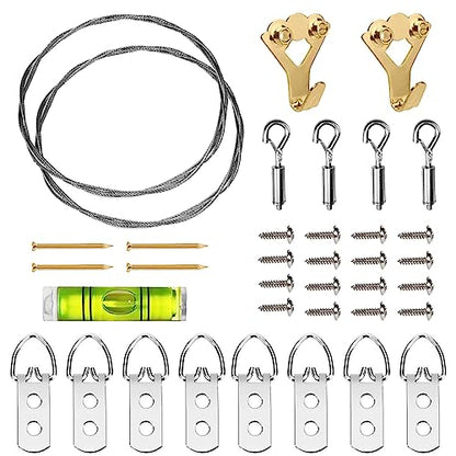 Adjustable Picture Hanging Wire Kit Hold Up to 80lbs (2 Count)