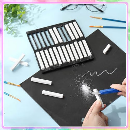 24 Pcs Soft Pastel Drawing Chalk Set Square Sketch Chalk Non (24 Count)