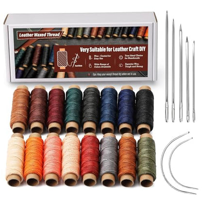 Waxed Thread 0.8mm Leather Thread for Stitching (98 Foot)
