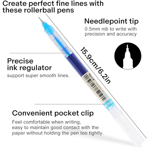 Liquid Ink Rollerball Gel Pens (24 Count)