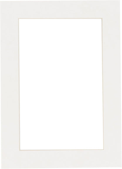 8x10 Mat Bevel Cut for 5x8 Photos - Acid Free Textured White Precut Matboard with Backing Board and Crystal Clear, Self Seal Photo Mat Bag - for Pictures, Photos, Framing - 4-ply Thickness