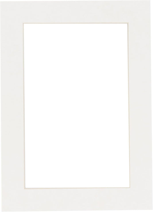 8x10 Mat Bevel Cut for 5x8 Photos - Acid Free Textured White Precut Matboard with Backing Board and Crystal Clear, Self Seal Photo Mat Bag - for Pictures, Photos, Framing - 4-ply Thickness