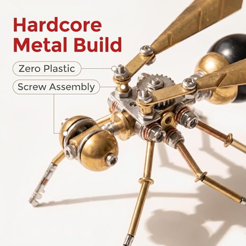 3D Metal Puzzle Model Mechanical Kits for Adults Teens Steampunk Hornet Insect 140+ Parts 2 (100 Count)