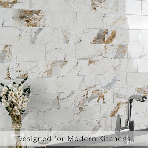 100 Pieces Peel and Stick Backsplash for Kitchen (12.5 Sq Ft)