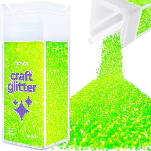 Craft Glitter Shaker Fluorescent Green 130g Fine (4.6 Ounce)