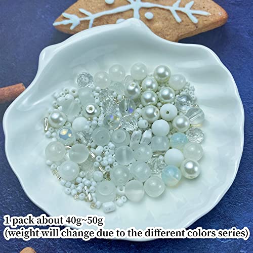 Assorted Glass Resin Beads Multi Size Colors Smooth Cracked Gravel Millet Spacer Beads for Bracelets Necklace Earring DIY Jewelry Making Craft