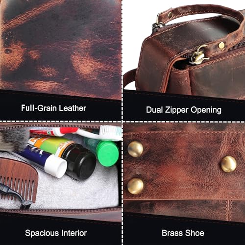 Leather Toiletry Bag for Men