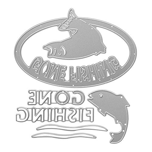 Metal Gone Fishing Words Cutting Dies (2 Count)