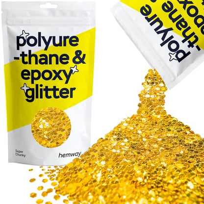 Resin Glitter Gold 100g Super Chunky Polyurethane & Epoxy Glitter (3.5 Ounce)
