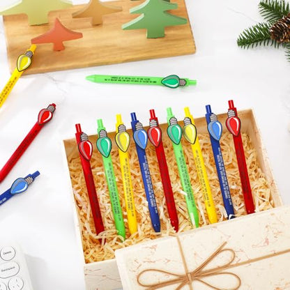 24 Pcs Christmas Gifts for Coworkers Bulk Ballpoint Pens Coworkers Are Like Christmas Lights Appreciation Gifts for Office Staff Stocking Stuffers (24 Count)