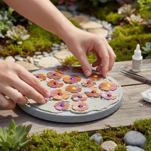 Iridescent Flower Mosaic Tiles