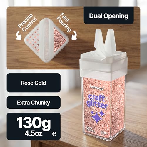 Craft Glitter Shaker Rose Gold 130g Extra Chunky (4.6 Ounce)