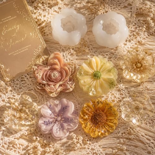4 Pack 3D Flower Silicone Molds (4 Count)
