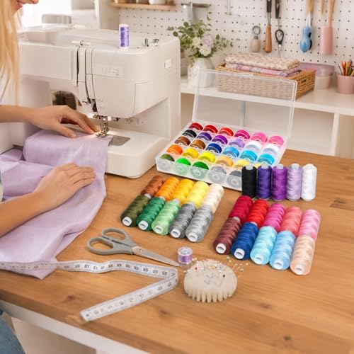 50pcs Sewing Thread Kit 25 Colors 400 Yards