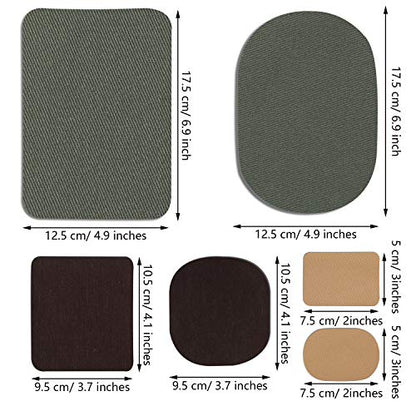 30 Pieces Twill Fabric Patches Fabric Repair Patches Iron on Twill Patch Clothing Repair Patch Kit for Jacket Clothes (30 Count)