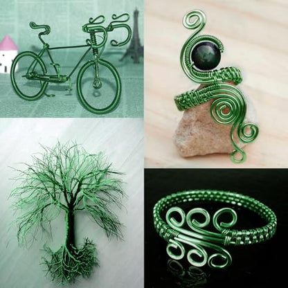 32.8FT 8 Gauge Bendable Green Aluminum Craft Wire for Jewelry Making Craft (32.8 Foot)