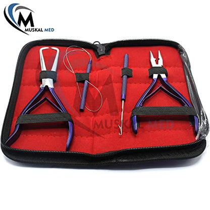 Professional Hair Extension & Beading Tool Kit Remove Plier Set for beads
