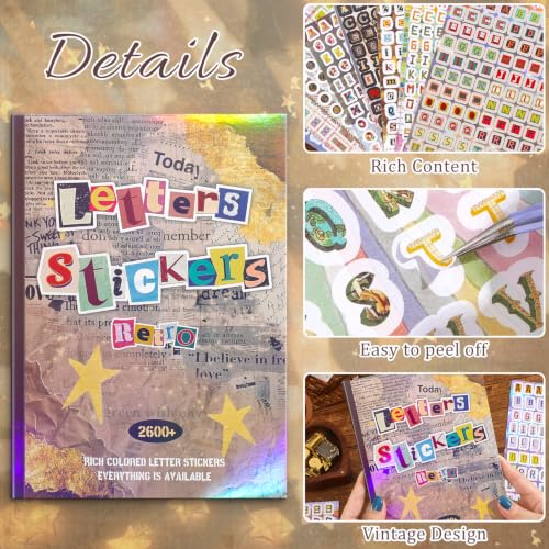 2600+ Pcs Retro Alphabet Sticker Book