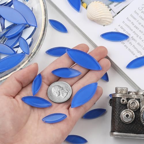 Blue Leaf Mosaic Tiles for Crafts