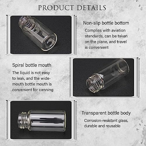 40ml Clear Small Glass Vials 30pcs with Screw Caps (30 Count)