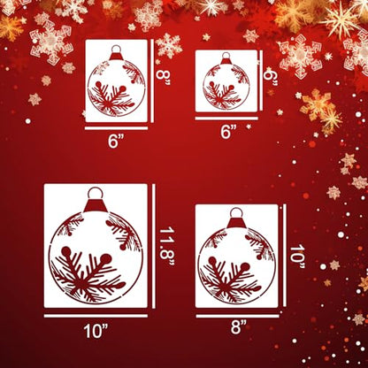 Christmas Window Stencils for Glass Snowflake Window Stencils (5 Count)
