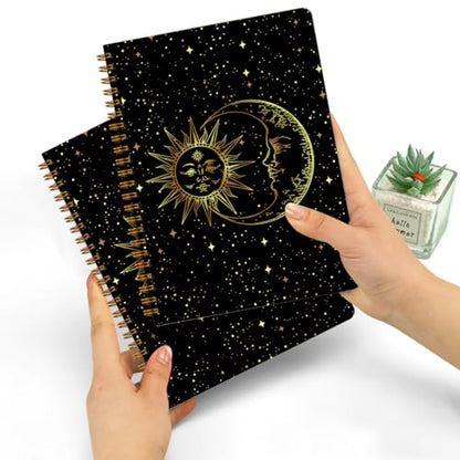 2 PCs Sun and Moon Tarot Journaling Notebooks Astrology Sun Spiral Notebook (2 Count)