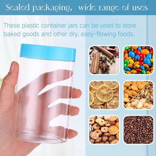 12 Pack 12 oz Plastic Container Jars with Lids Round Clear Travel Cosmetic Container Slime Jars for Toiletries (12 Count)