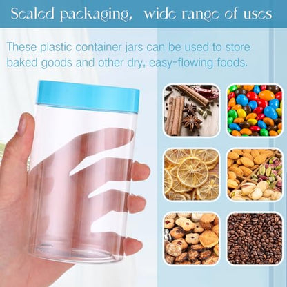 12 Pack 12 oz Plastic Container Jars with Lids Round Clear Travel Cosmetic Container Slime Jars for Toiletries (12 Count)