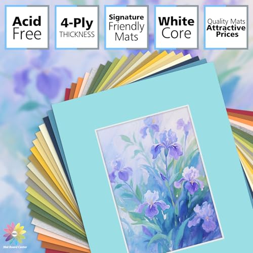 Mat Board Center 20 Pack 8x10 Picture Mat for 5x7 Photo Mixed Color
