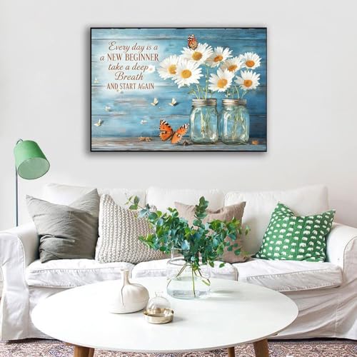 Daisy Stamped Cross Stitch Kits for Beginners Adults