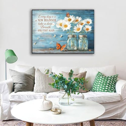 Daisy Stamped Cross Stitch Kits for Beginners Adults