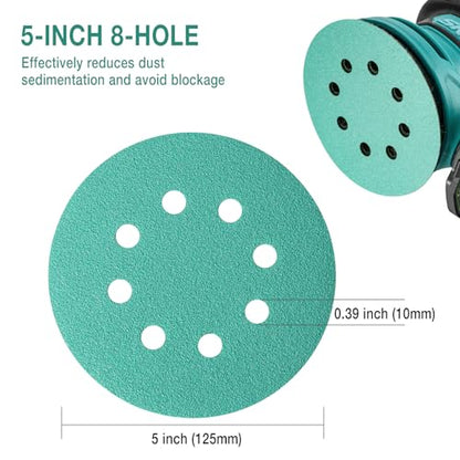 5-Inch 8-Hole Wet Dry Sanding Discs 2000 Grit Sandpaper, 50-Pack (50 Count)