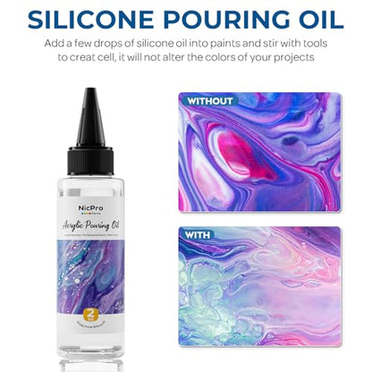 18 Colors 8.45oz Large Volume Metallic Acrylic Pour Paint Kit (152.1 Fl Oz)