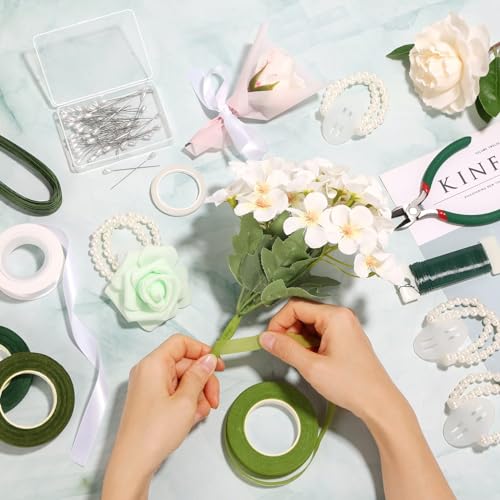 Floral Tape and Floral Wire Arrangement Tool Kit with Green Tape