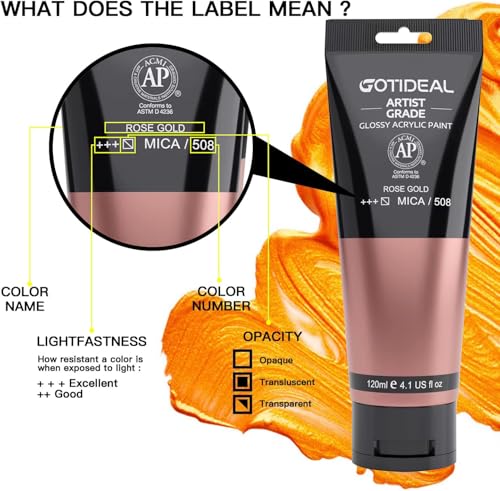Acrylic Paint Metallic Rose Gold (4.1 Fl Oz)