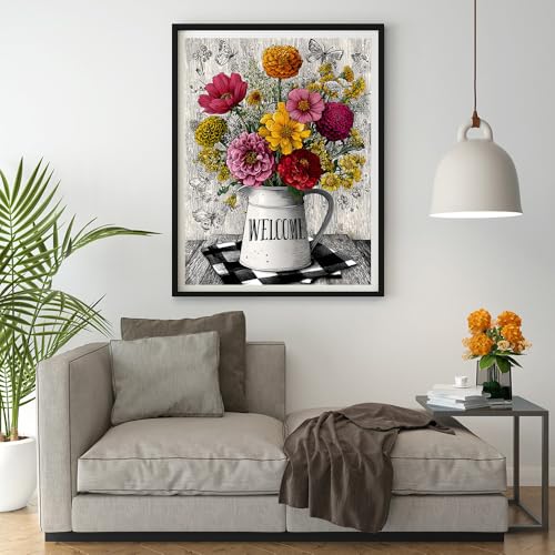 14ct Counted Stamped Cross Stitch Kits for Adults Flowers Printed Cross Stitch Patterns Art Crafts Cross Stitch Supplies