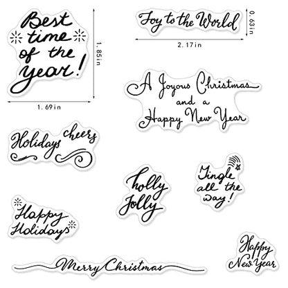 Merry Christmas Clear Stamps for Card Making and Photo Album Decorations