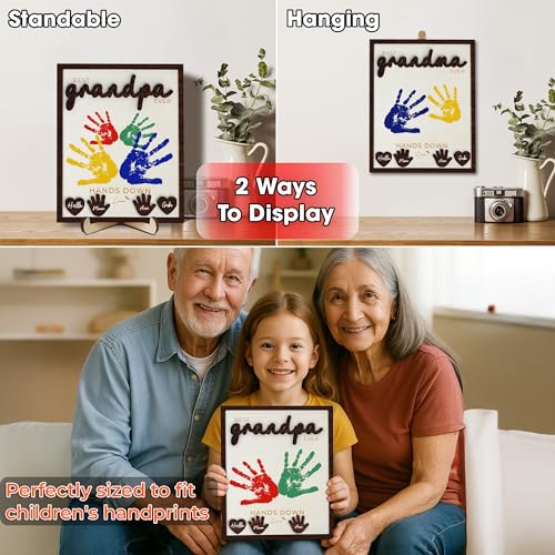 10" Hands Down Best Grandma Ever DIY Handprint Gifts for Grandma with Paints