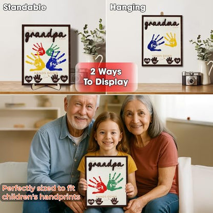 10" Hands Down Best Grandma Ever DIY Handprint Gifts for Grandma with Paints